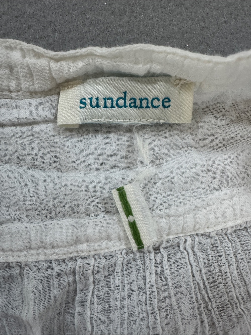 Sundance White 100% Cotton Gauze Boho Tunic Dress Tiered Peasant Top Coastal - Picture 4 of 8